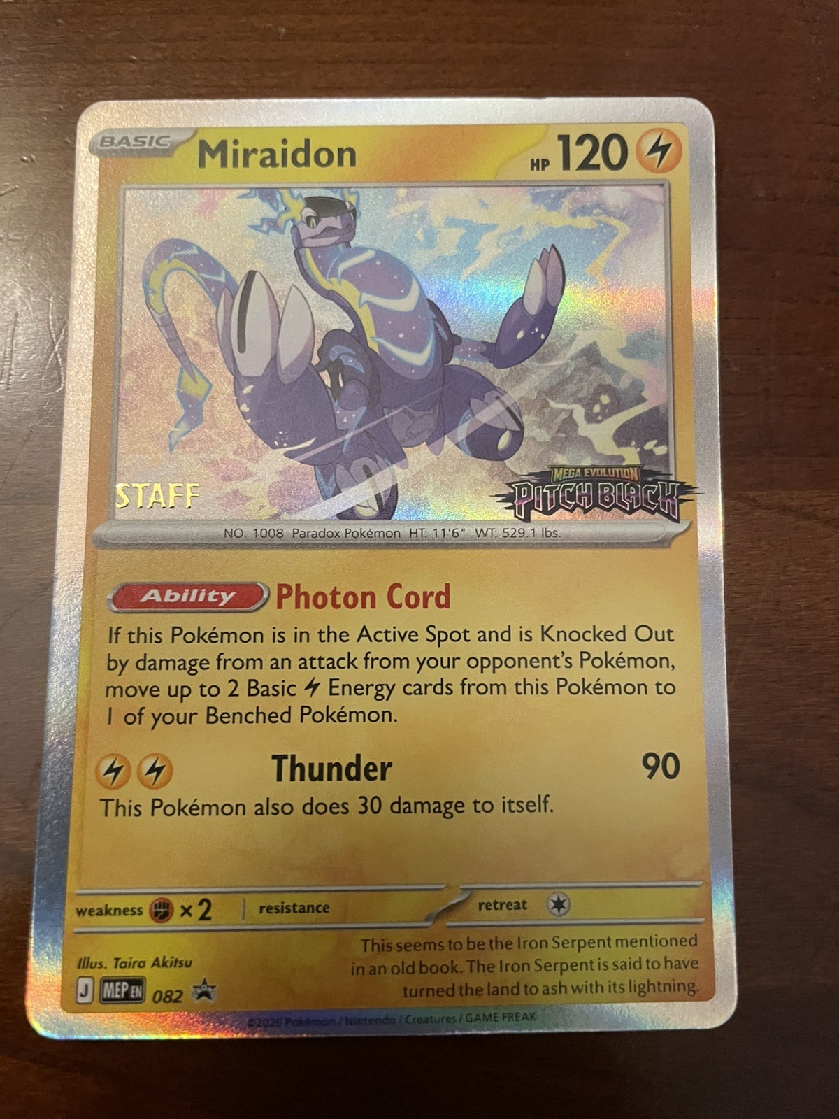 Miraidon Pitch Black STAFF Promo 082