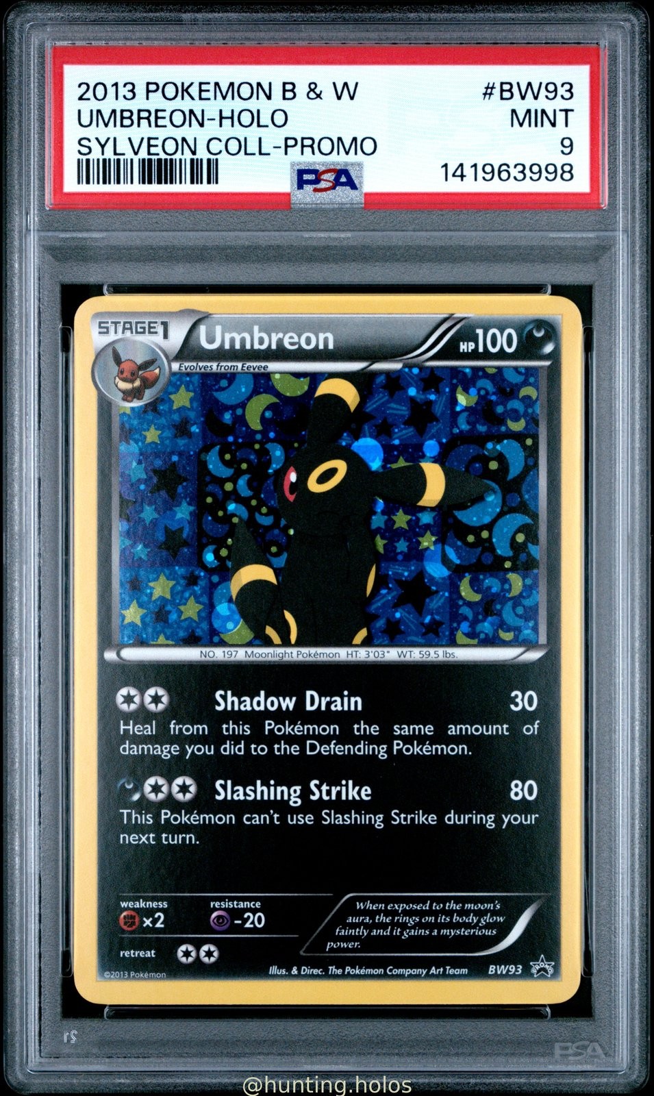 Umbreon Holo BW93 PSA 9 Promo Pokemon AA01