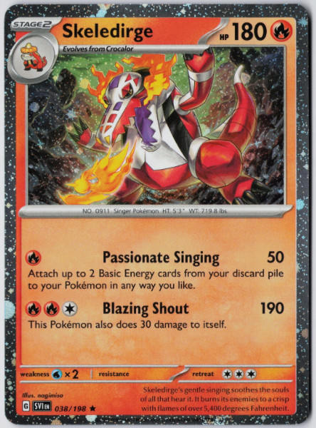 Pokémon – Skeledirge – (Cosmos Holo) – 038/198 – Scarlet & Violet – Promo – NM/M