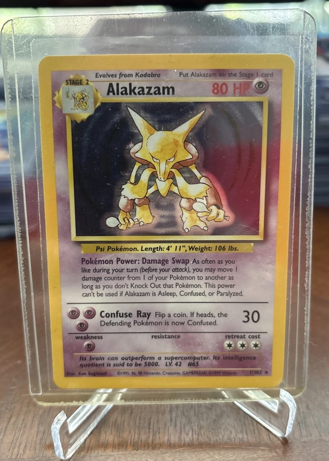 Alakazam Holo Pokémon TCG Base Set Card 001/102