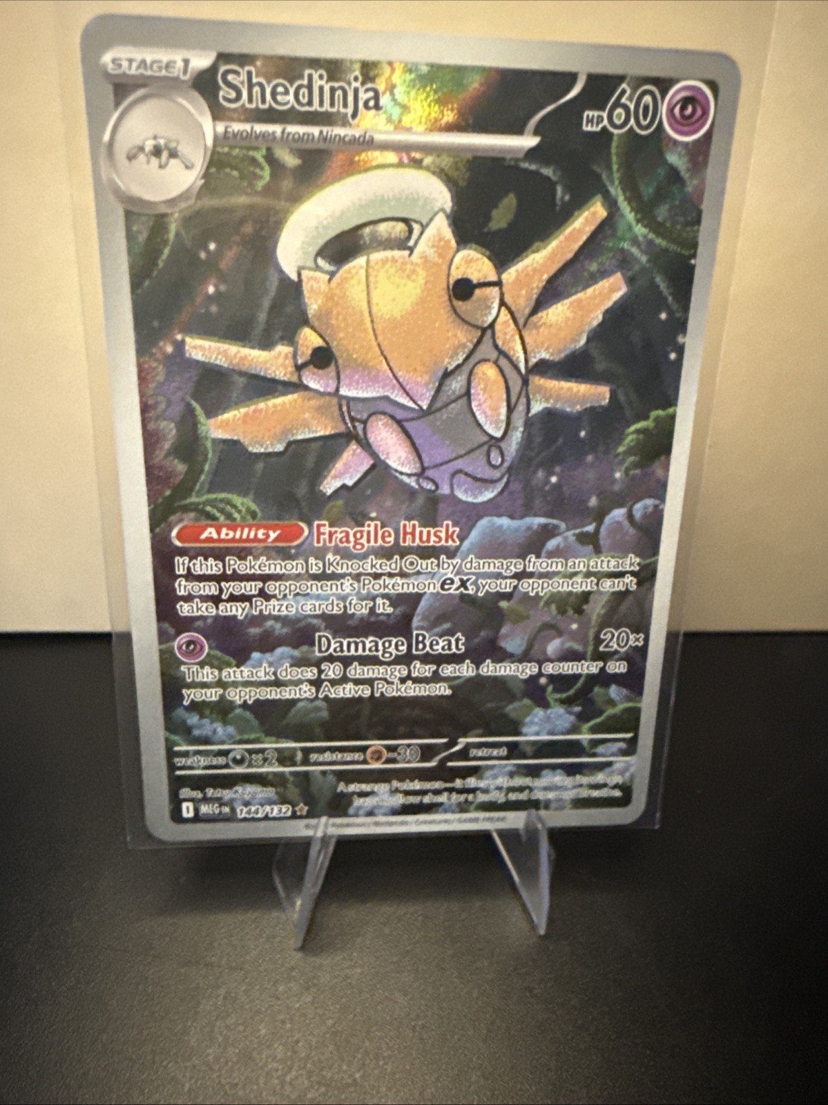 Pokemon TCG Shedinja 144/132 Illustration Rare Me01: Mega Evolution Holo NM