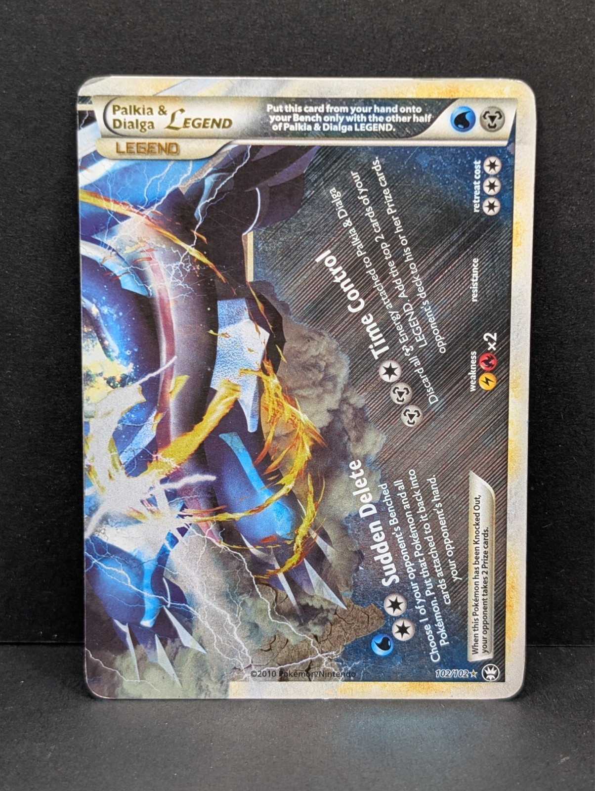 Palkia & Dialga Legend Bottom 102/102 Triumphant Holo Rare Pokemon TCG MP+