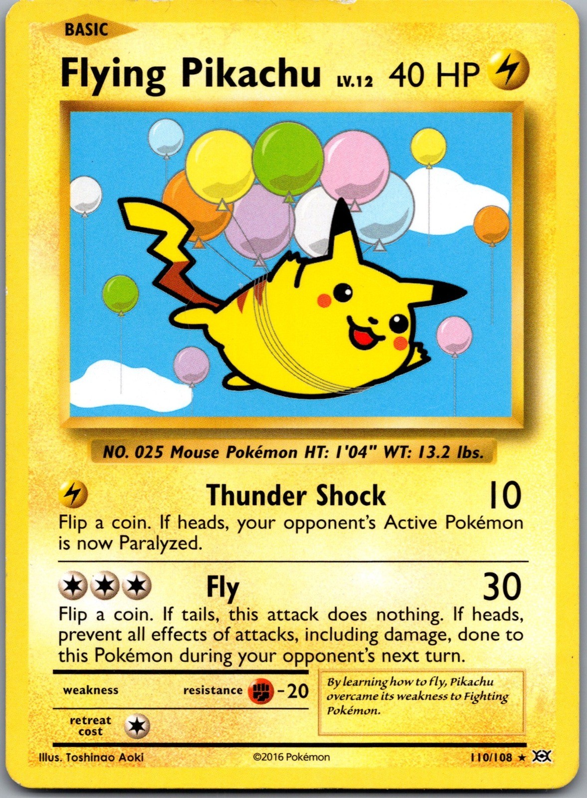 Flying Pikachu Secret Rare XY – Evolutions 110/108 LP