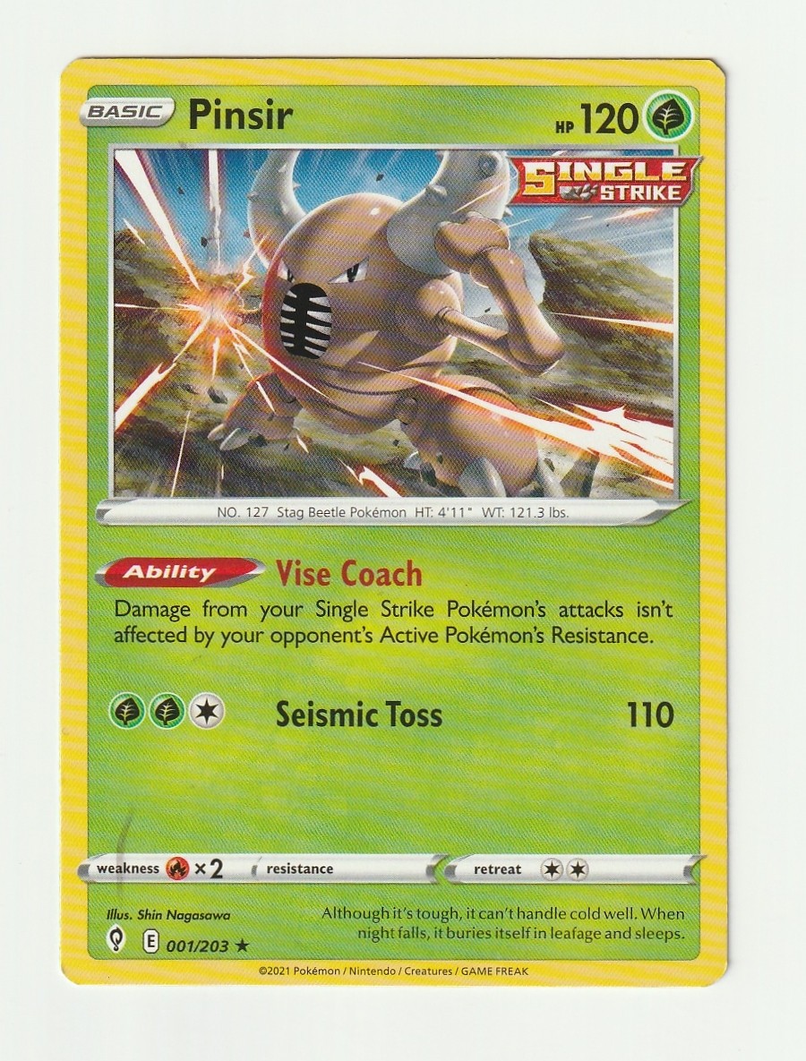 Pinsir – 001/203 – Rare – Lightly Played