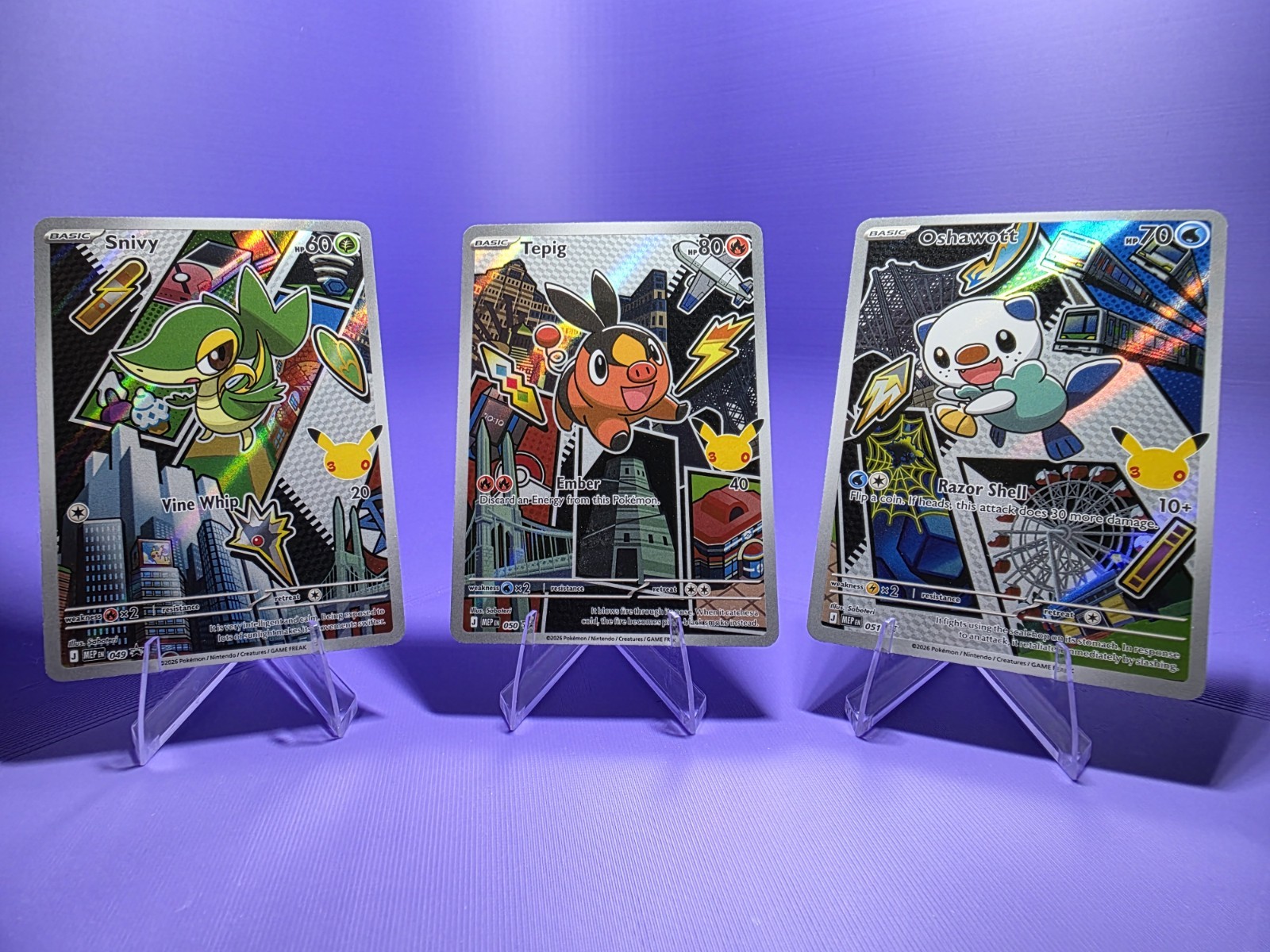 Pokemon First Partner Series 2 Unova Region, Snivy, Tepig, Oshawatt