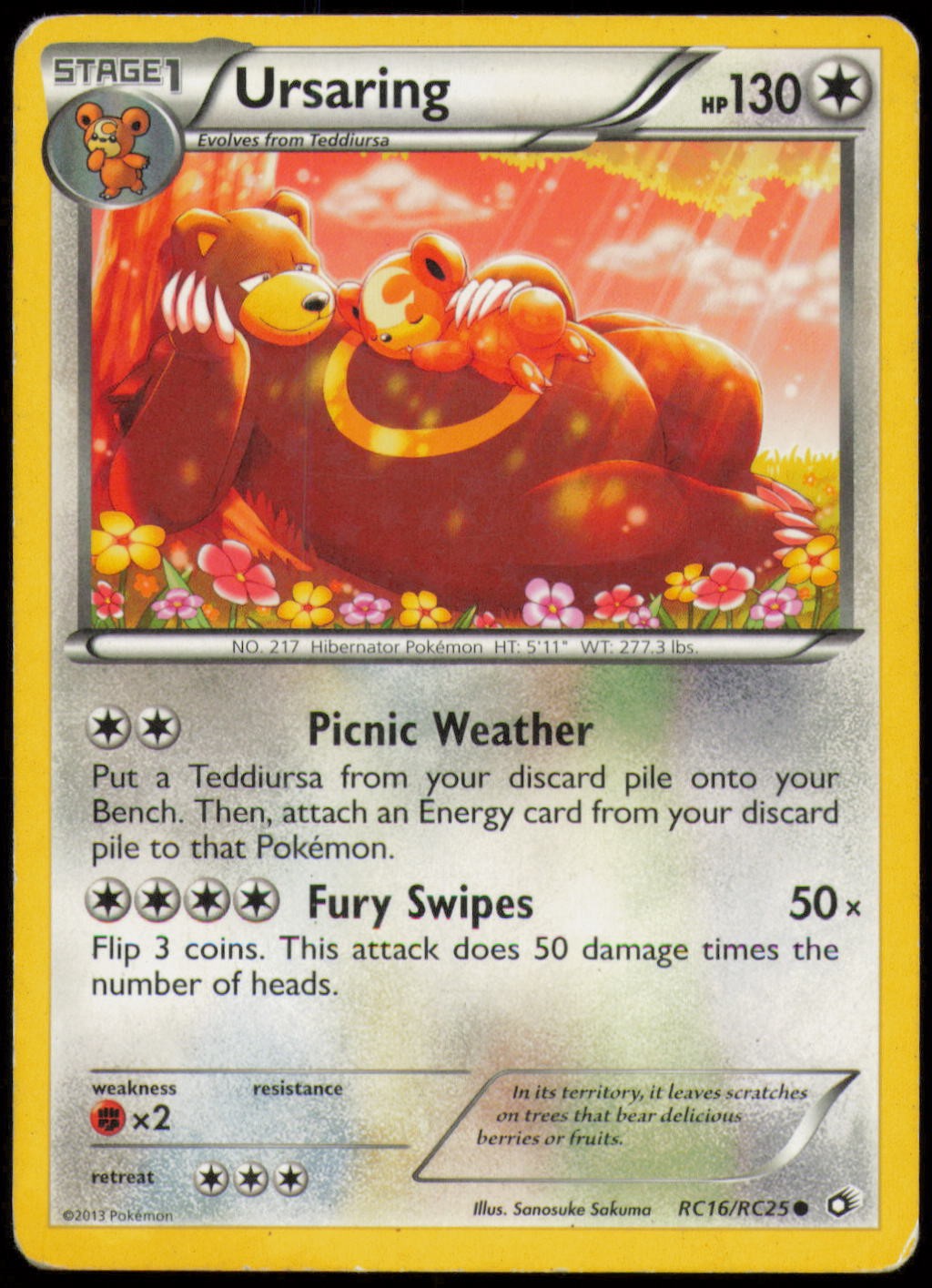 Ursaring RC16/RC25 Holo Legendary Treasures: Radiant Collection Pokemon MP