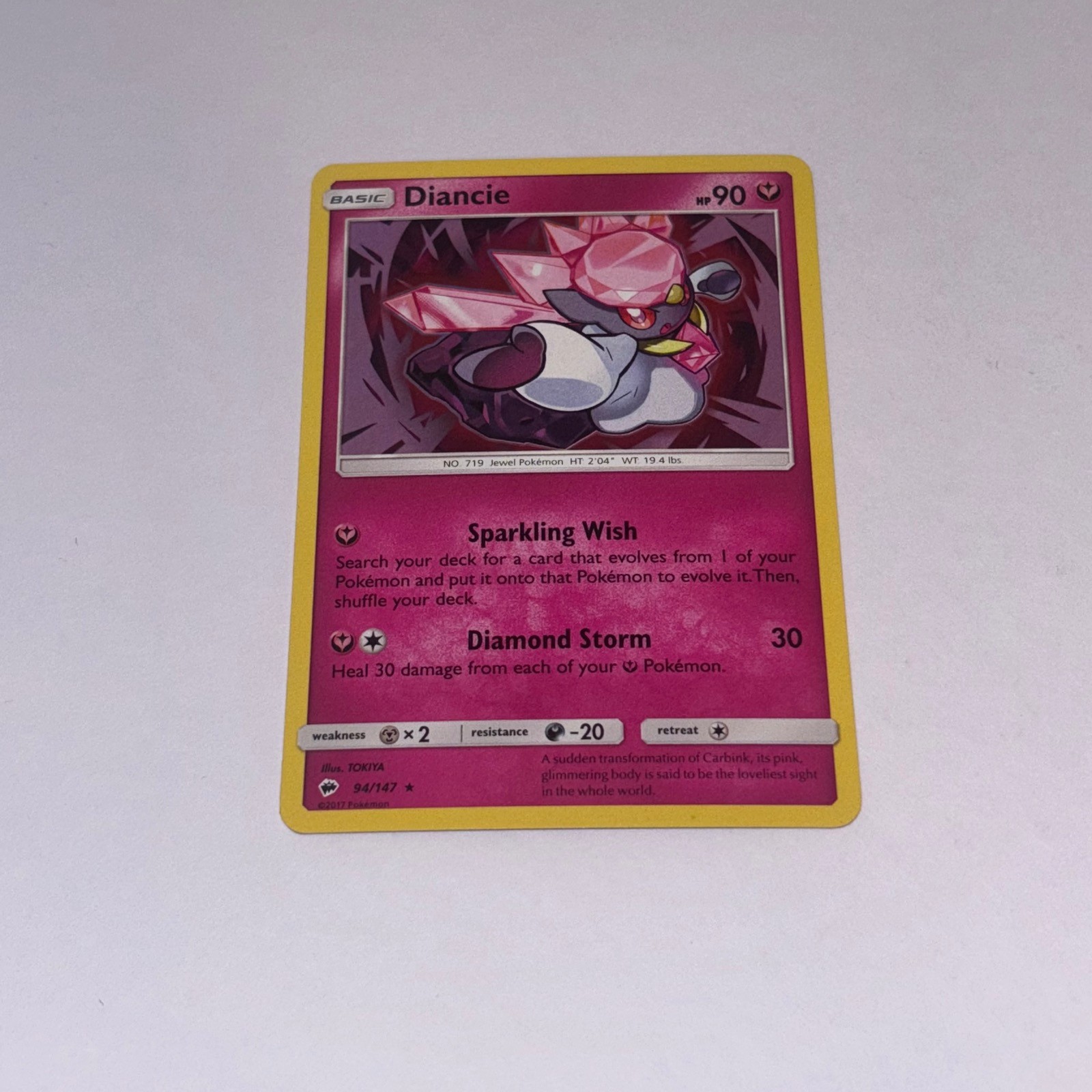 DIANCIE – 94 – 147 HOLO – R – BURNING SHADOWS – POKEMON – – HOLO – NM/M