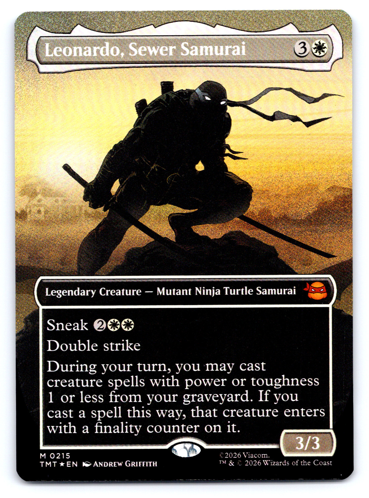Leonardo, Sewer Samurai FOIL Borderless – TMNT Ninja Turtles MTG