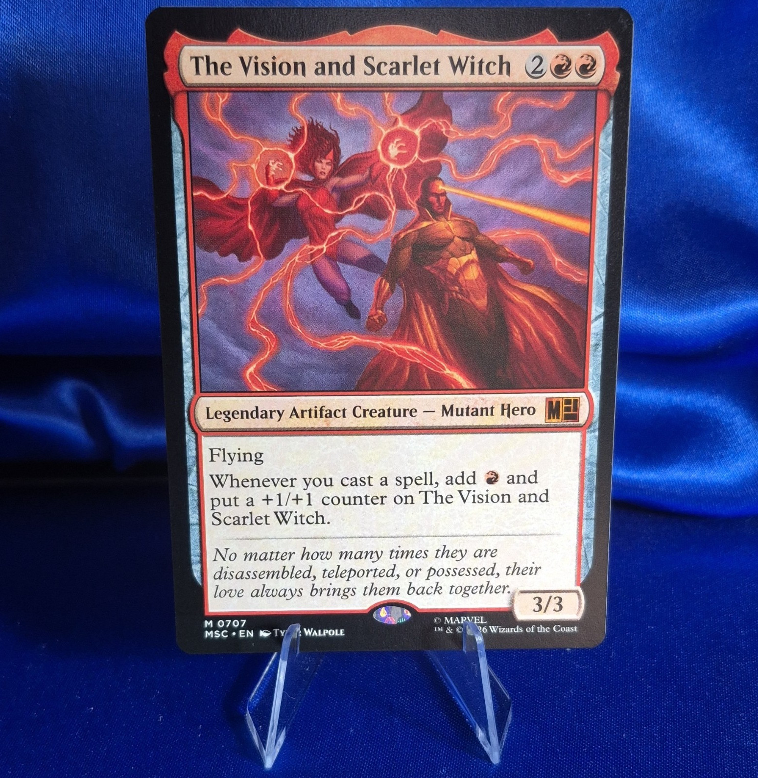 Marvel MTG The Vision and Scarlet Witch Legendary Artifact Creature Red 0707 3/3