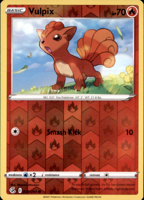 Vulpix (29) Reverse Holo Common SWSH08: Fusion Strike 029/264 NM Megumi Mizutani