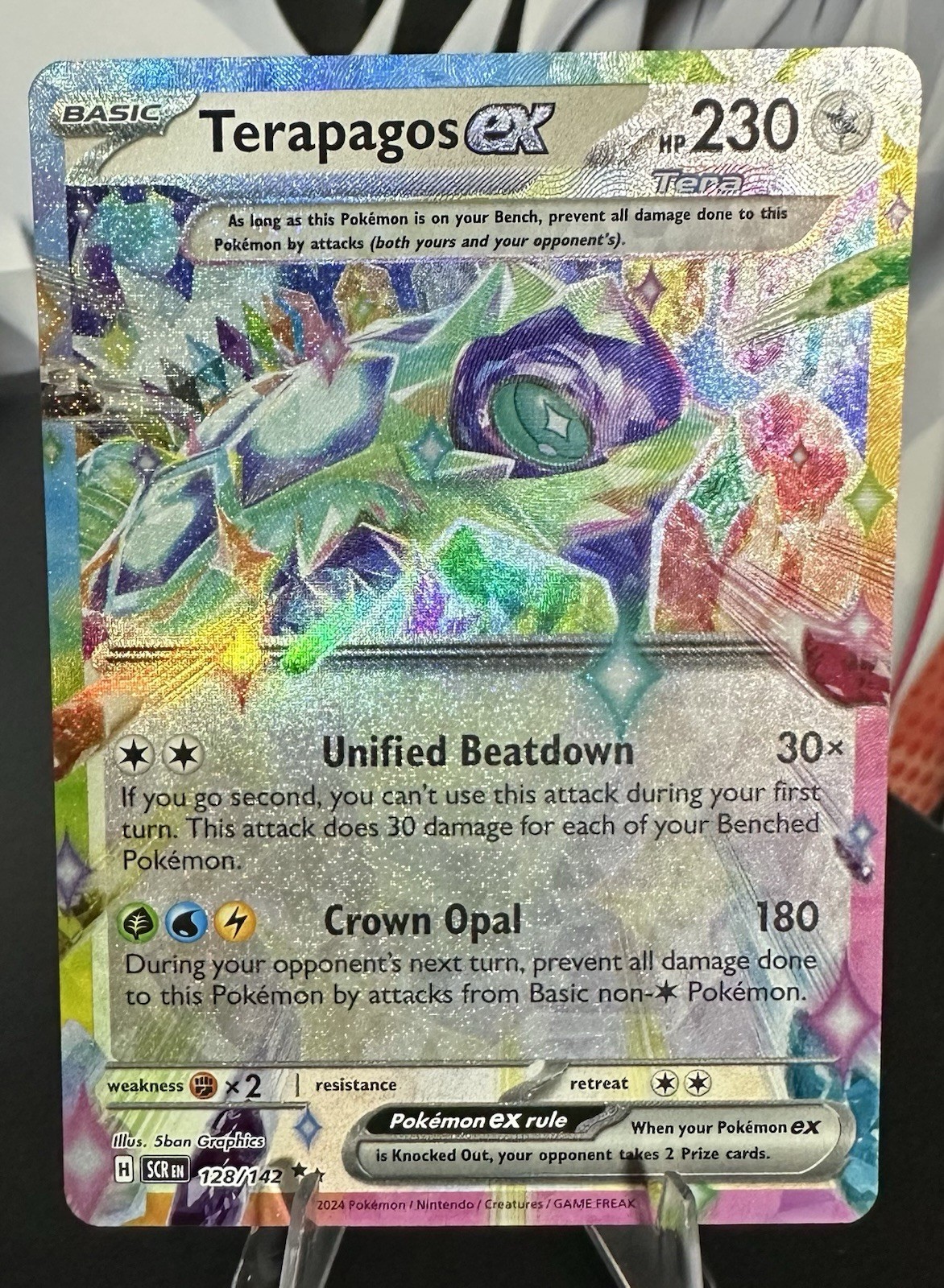Pokémon TCG S&V Stellar Crown Terapagos EX Double Rare Card 128/142 – NM