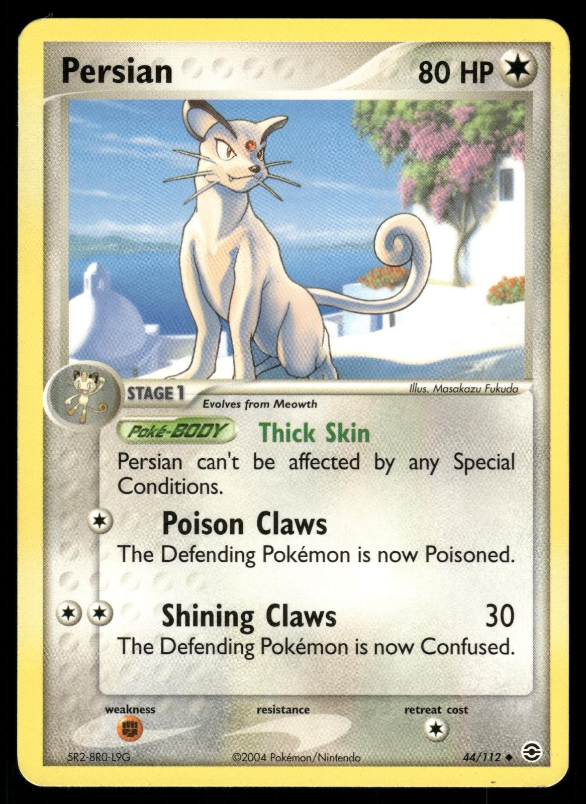 Persian 44/112 Uncommon FireRed & LeafGreen Pokemon Lightly Played