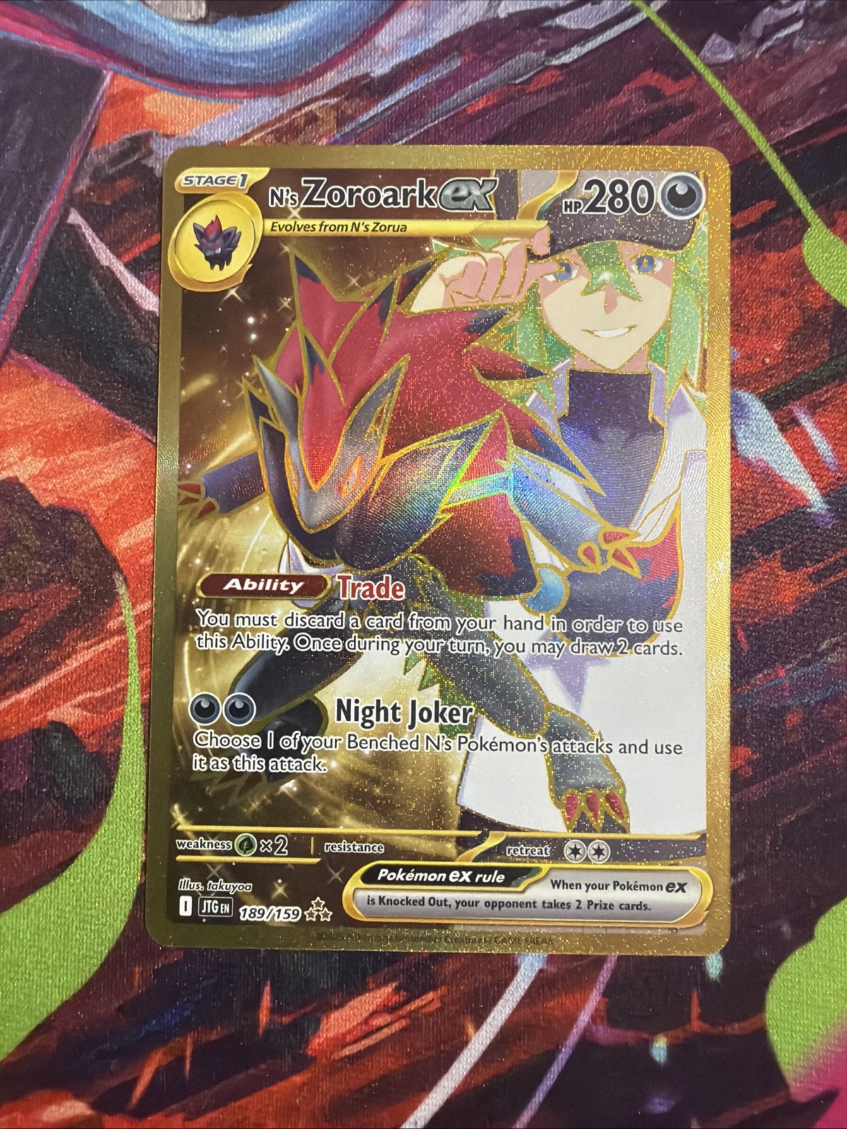 Pokémon TCG: Journey Together N’s Zoroark ex 189/159 Hyper Rare NM