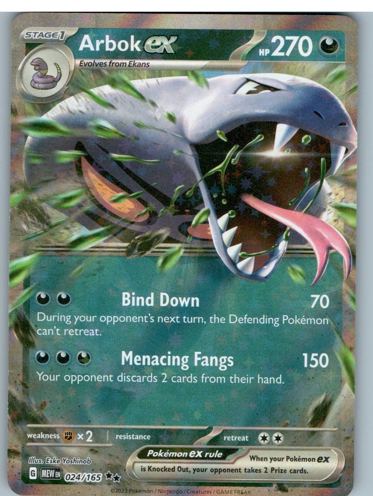 Arbok ex Double Rare SV: Scarlet & Violet 151 024/165 NM