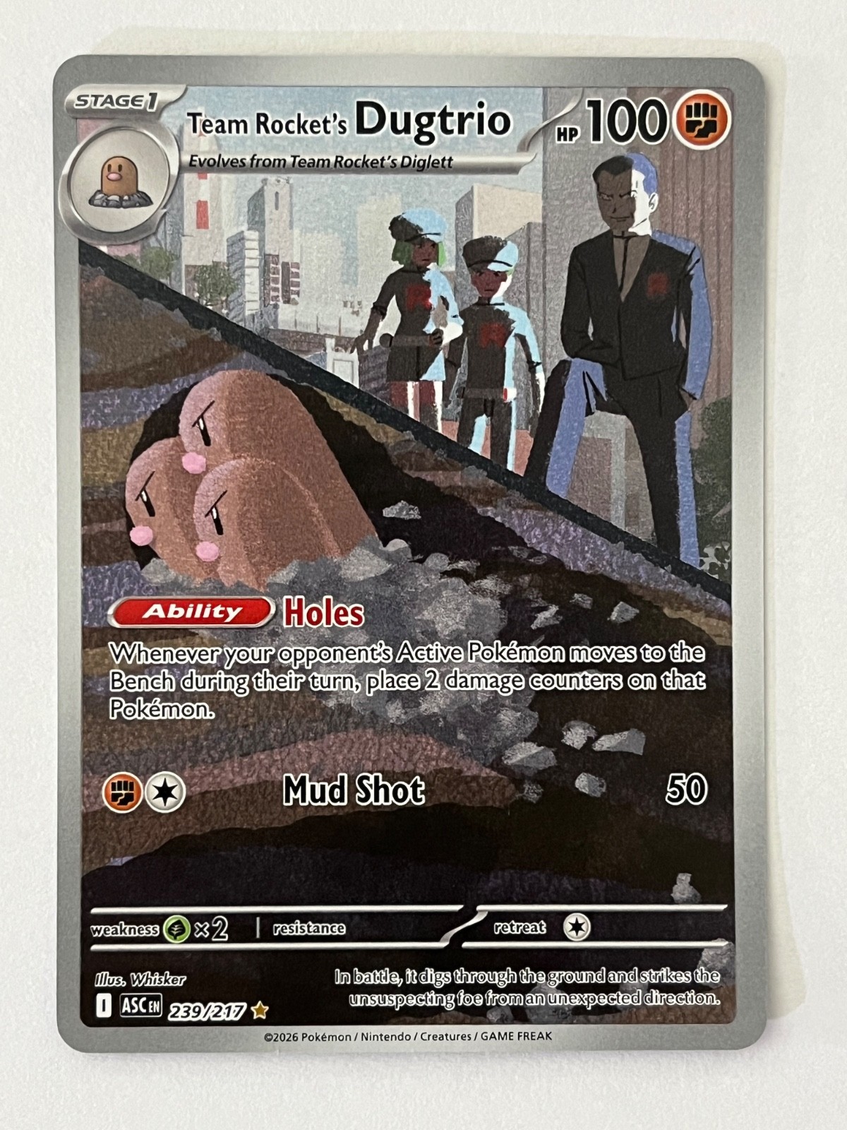 Team Rocket’s Dugtrio 239/217 Me: Ascended Heroes Holo