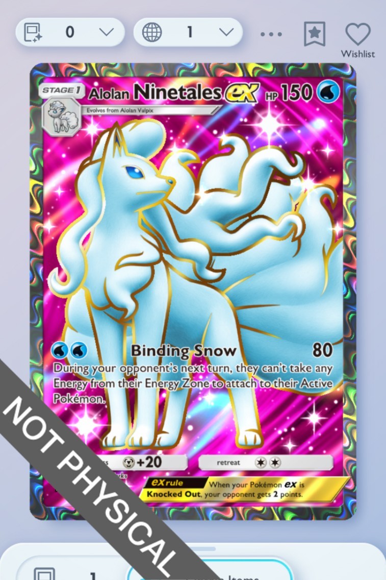 Pokemon TCG Pocket – Alolan Ninetales Full Art 2⭐, Fantastical Parade, English