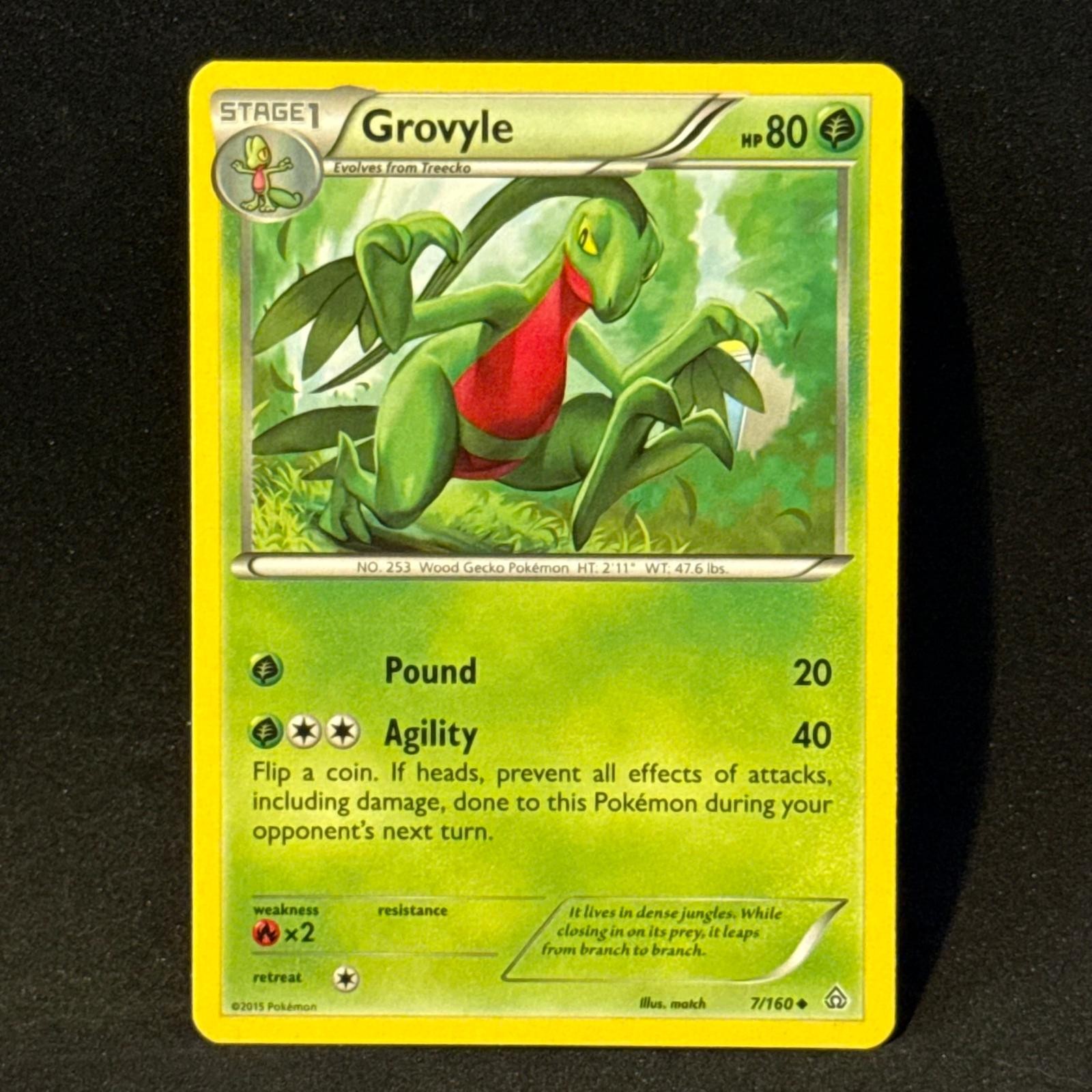 Grovyle 7/160 Uncommon Primal Clash Pokemon Near Mint
