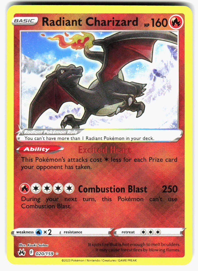 Radiant Charizard 020/159 Radiant Rare Crown Zenith Pokemon Holo MP