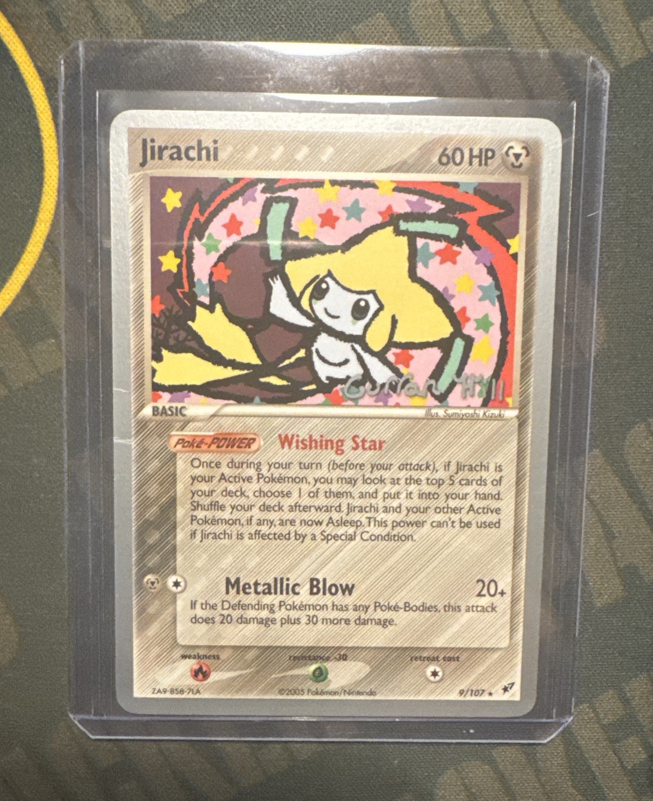 Pokemon TCG Jirachi 9/107 EX Deoxys – Reverse Holo Rare Stamped Rare Holo Bleed