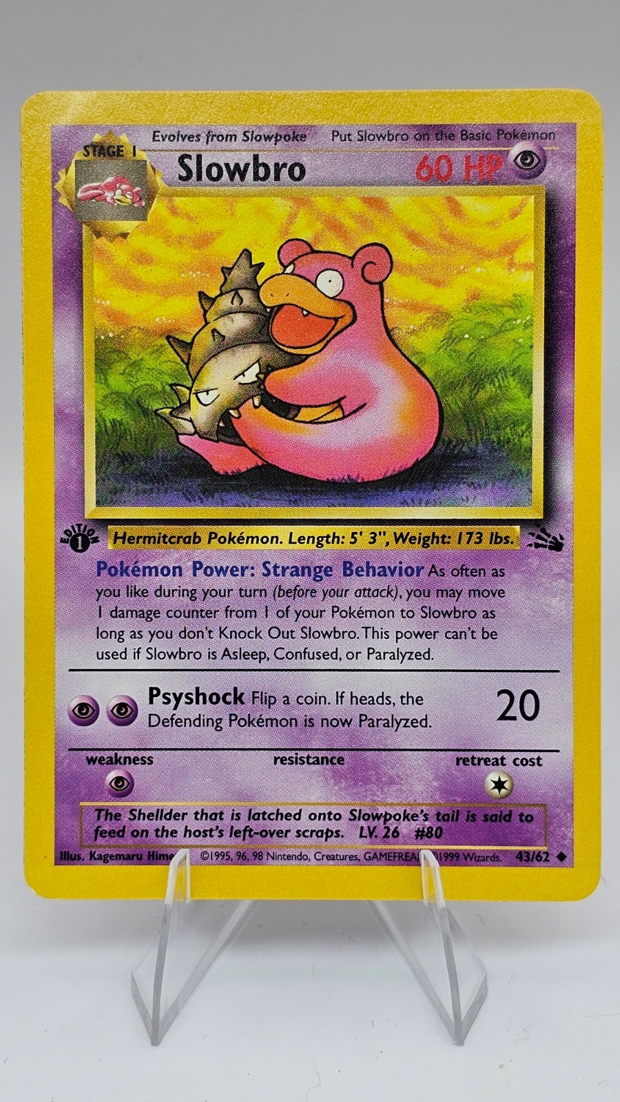 Slowbro – 43/62 – Fossil (FO) 1st Edition – (LP)