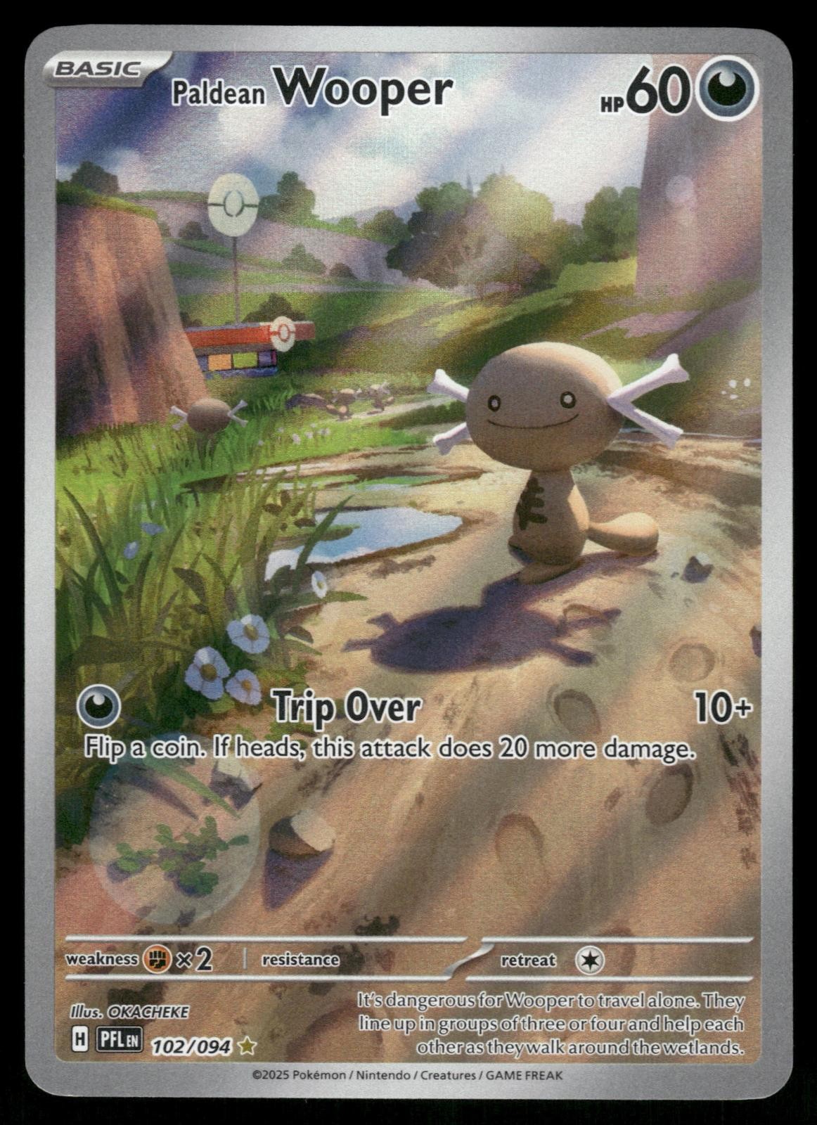 Paldean Wooper 102/094 Illustration Rare Phantasmal Flames Pokemon Holo NM