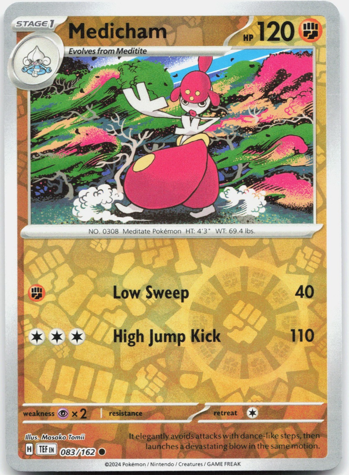 Medicham Reverse Holo SV05: Temporal Forces 083/162 NM Masako Tomii