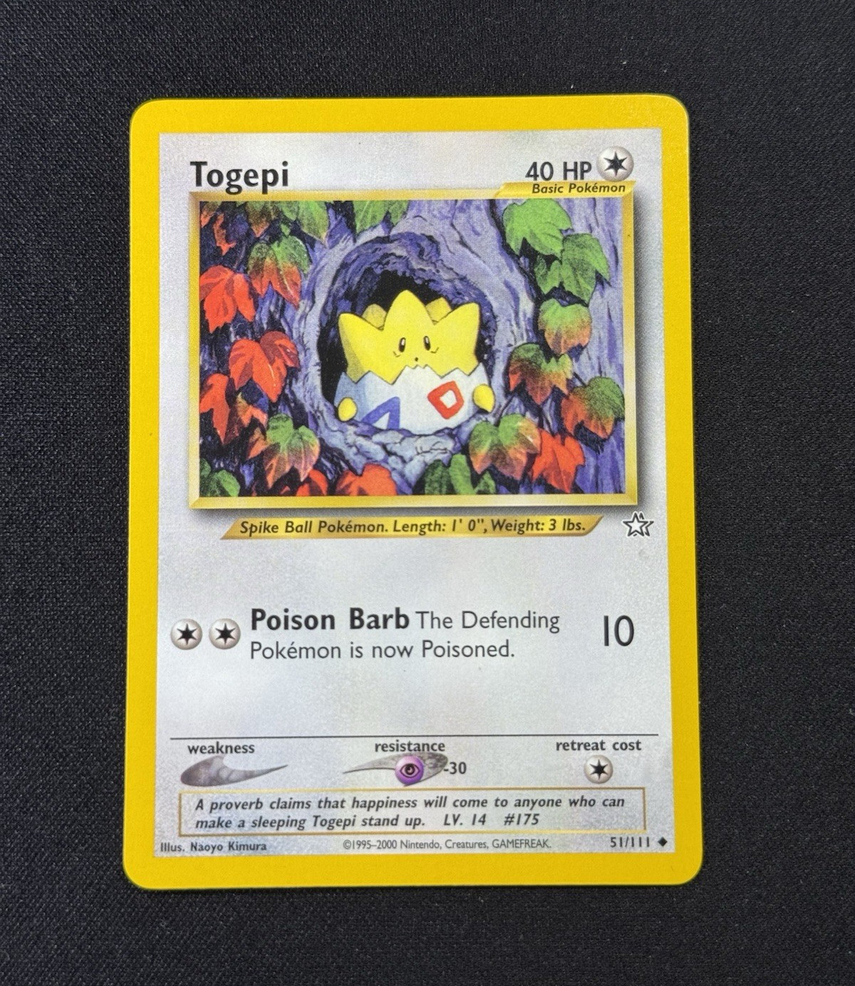 Togepi 51/111 Neo Genesis Unlimited Regular Common 40 HP 2000