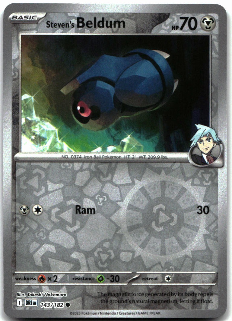 Steven’s Beldum 143/182 Common Destined Rivals Pokemon Reverse Holo Near Mint