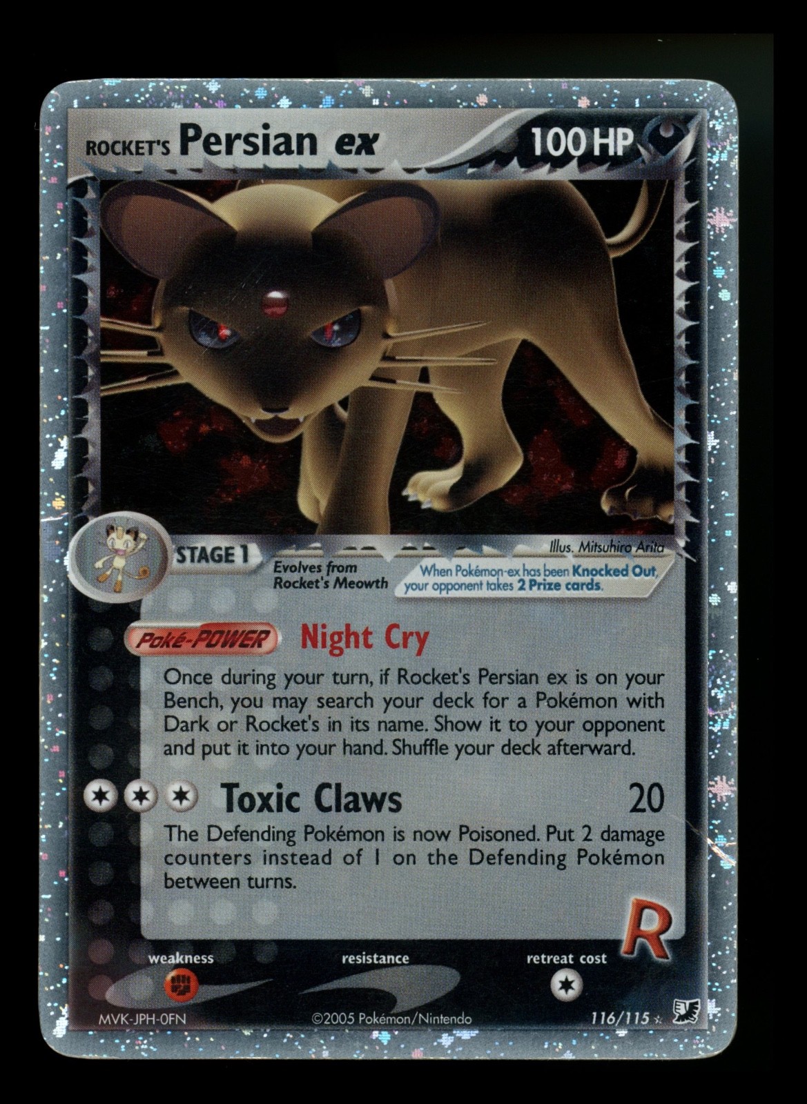 #2 Rocket’s Persian ex 116/115 EX Unseen Forces 2005 Holo Rare Pokémon Card TCG