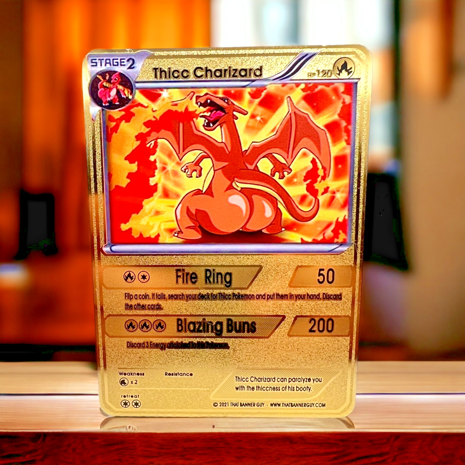 Charizard Gold Metal Card Collectible Gift/Display