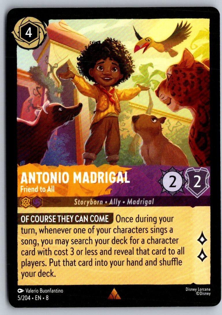Antonio Madrigal – Friend to All 5/204 Rare Reign of Jafar Lorcana Near Mint