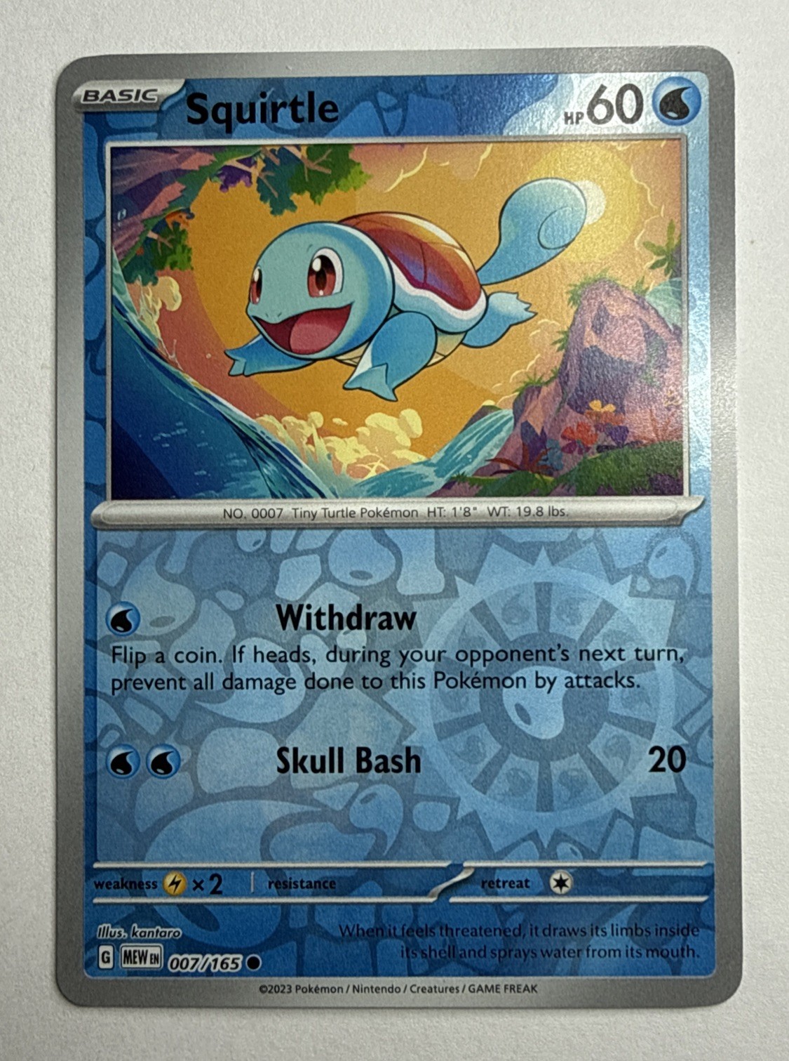 Squirtle – Reverse Holo – 7/165 Scarlet & Violet 151 – Pokémon TCG – 2023