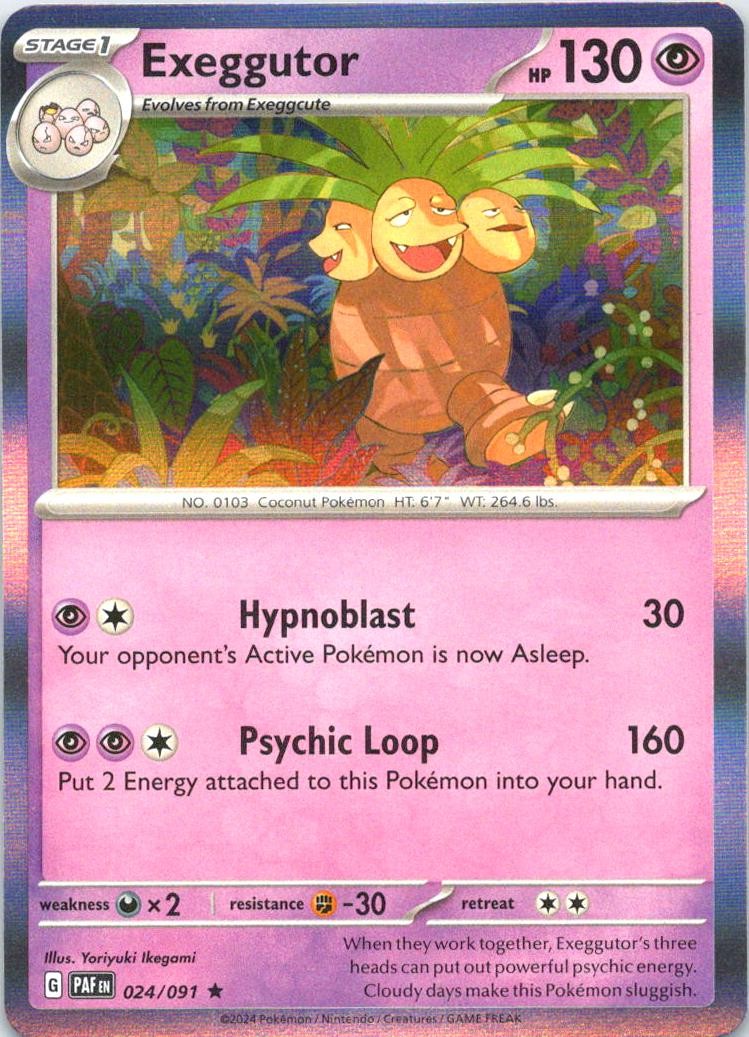 EXEGGUTOR 024/091 RARE PALDEAN FATES POKEMON HOLO NM/M