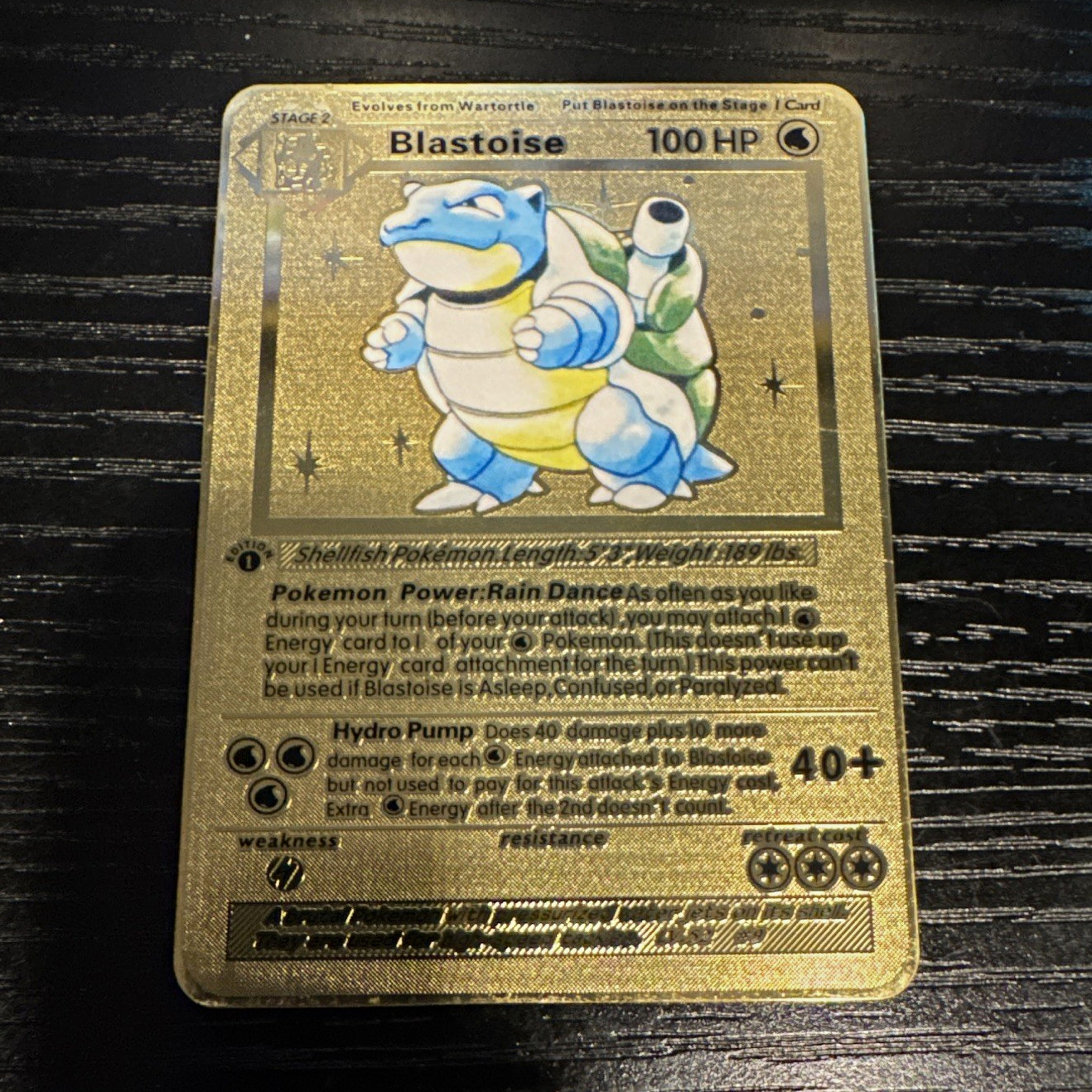 Nintendo Blastoise 2/102 Base Set Gold Reg EN HP100 Atk40+ Rare Stage 2