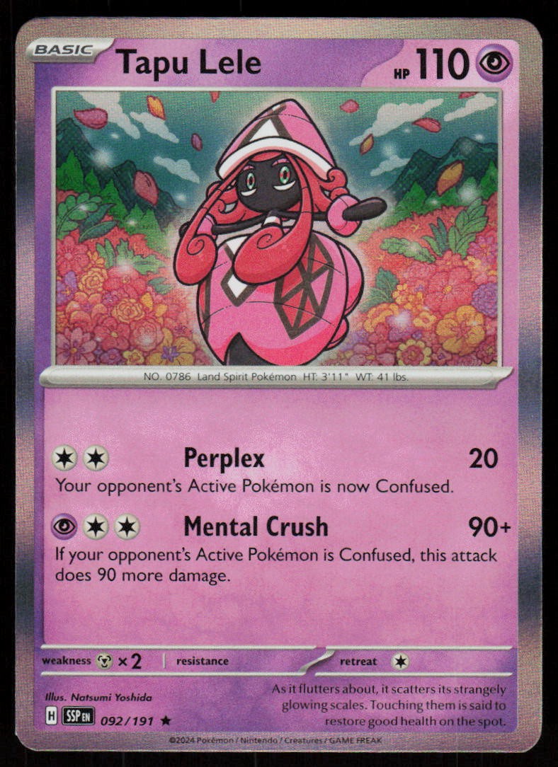Tapu Lele 092/191 Rare Surging Sparks Pokemon Holo Near Mint