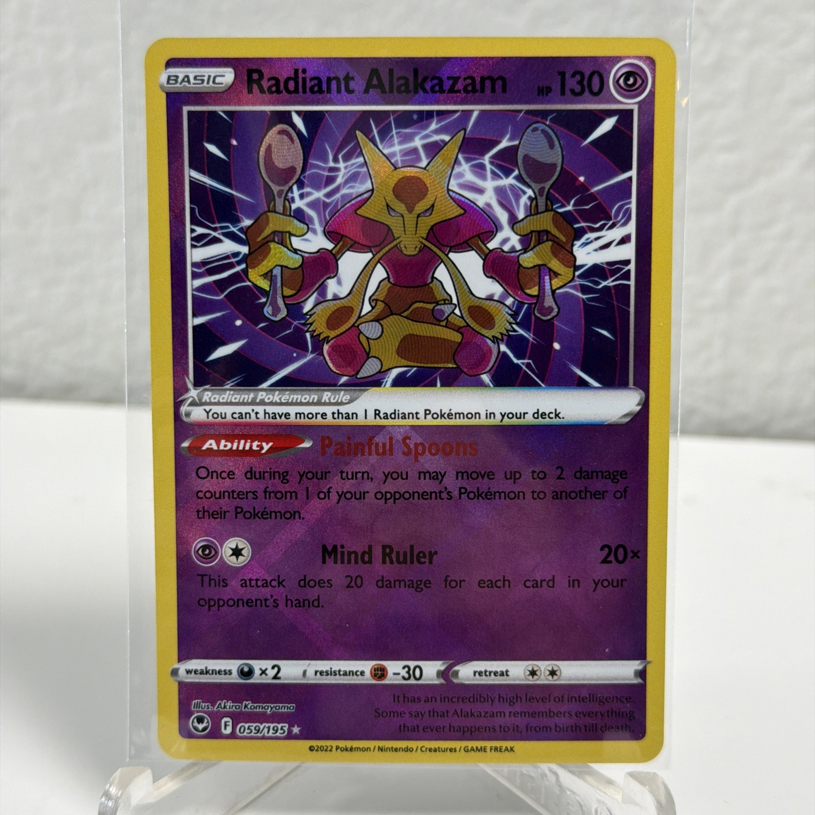 Radiant Alakazam 059/195 Silver Tempest Holo Pokemon NM Card