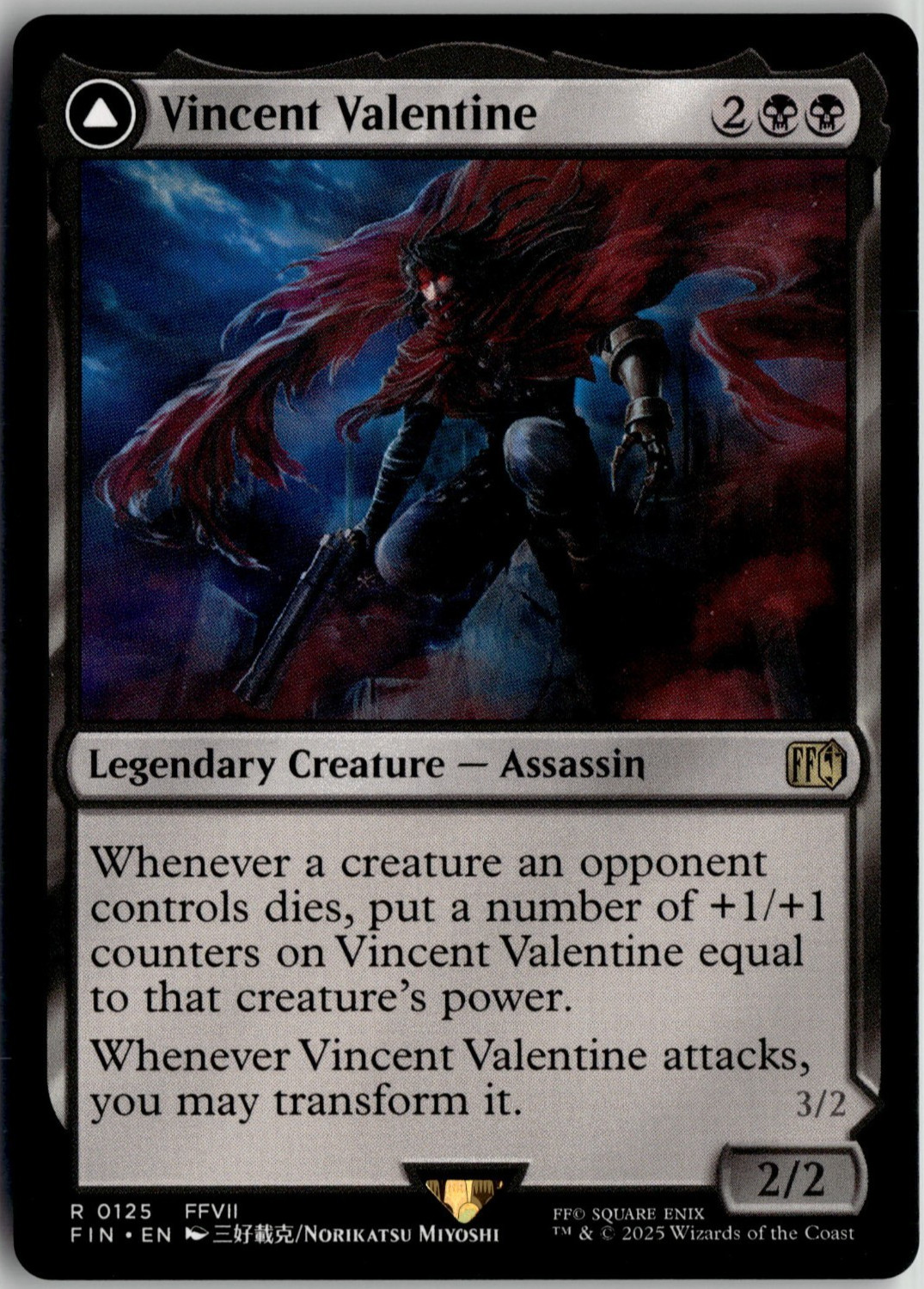 Vincent Valentine 0125 Final Fantasy FF MTG Magic The Gathering Card NM