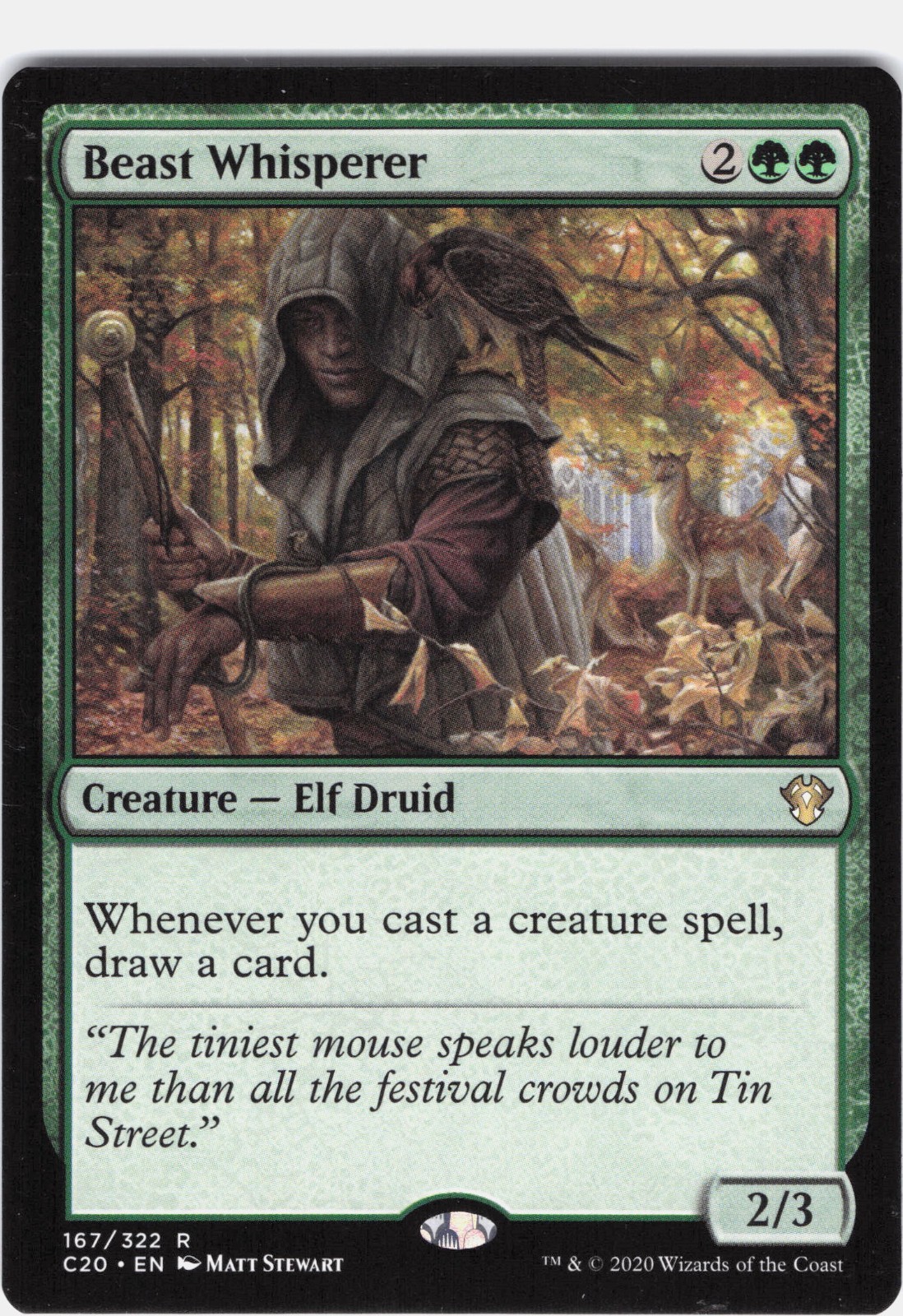 Beast Whisperer #167 Commander 2020 Regular Rare