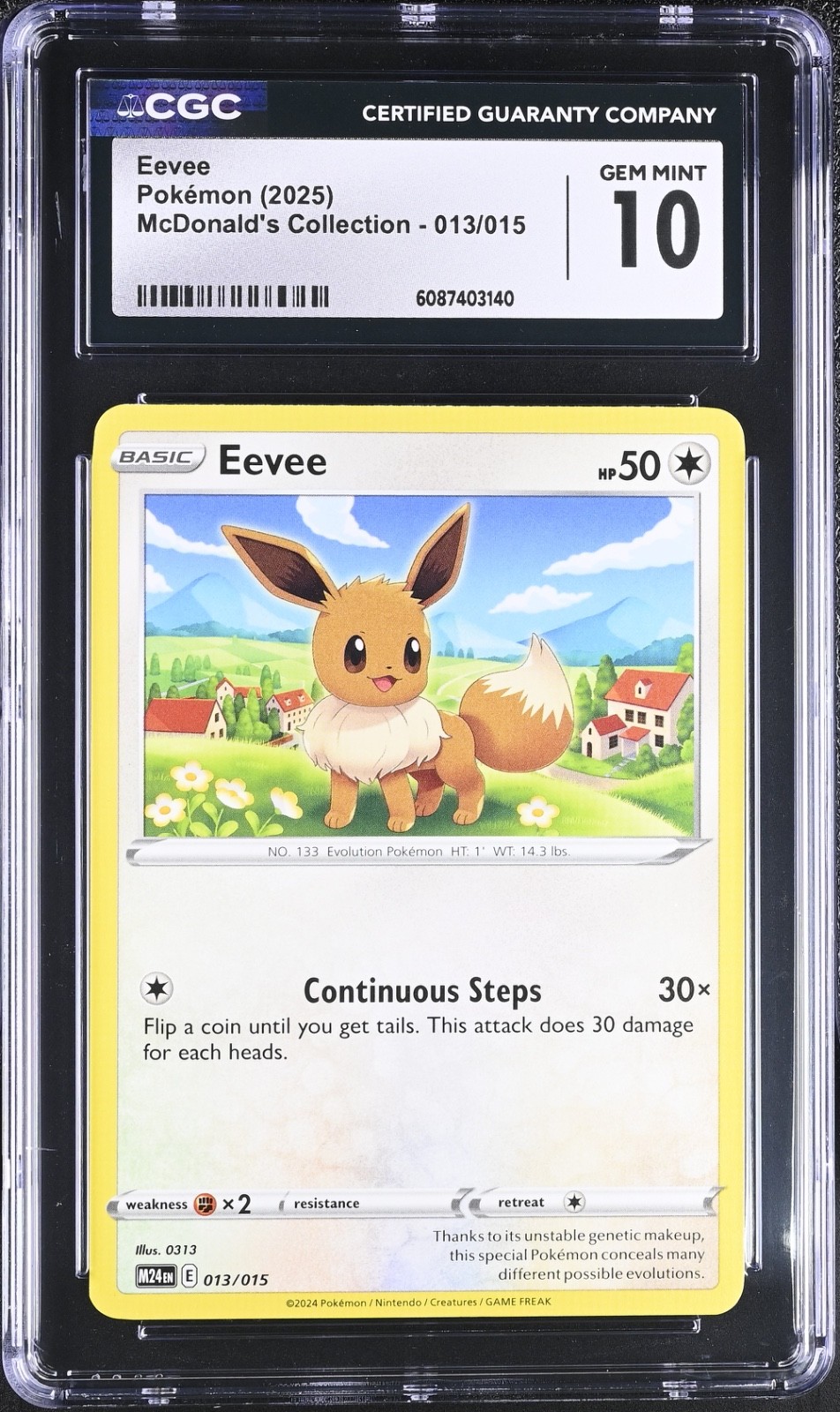 CGC Gem 💎 10 Eevee 013/015 Pokémon McDonald’s Collection 2024 Promo Holo