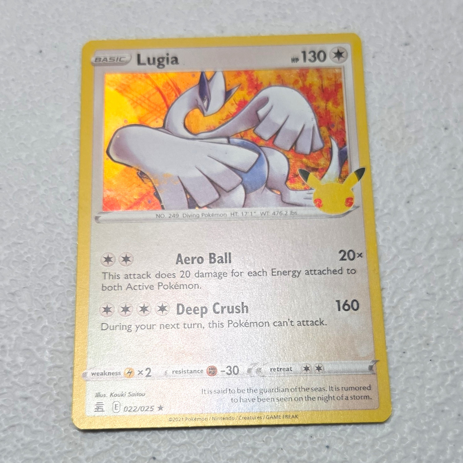 Pokemon TCG Lugia 022/025 Celebrations Holo Rare HP 130 EN