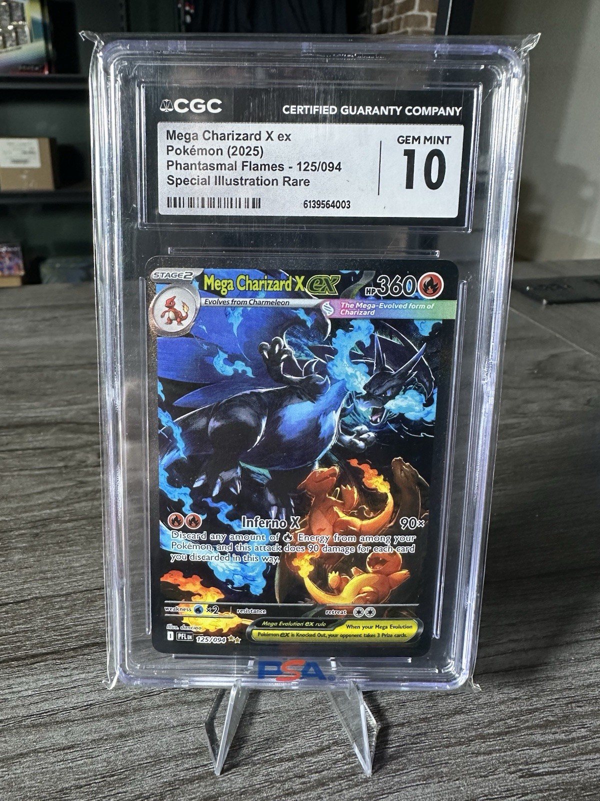 2025 Pokémon Mega Charizard X Ex Phantasmal Flames 125/094 CGC GEM MINT 10