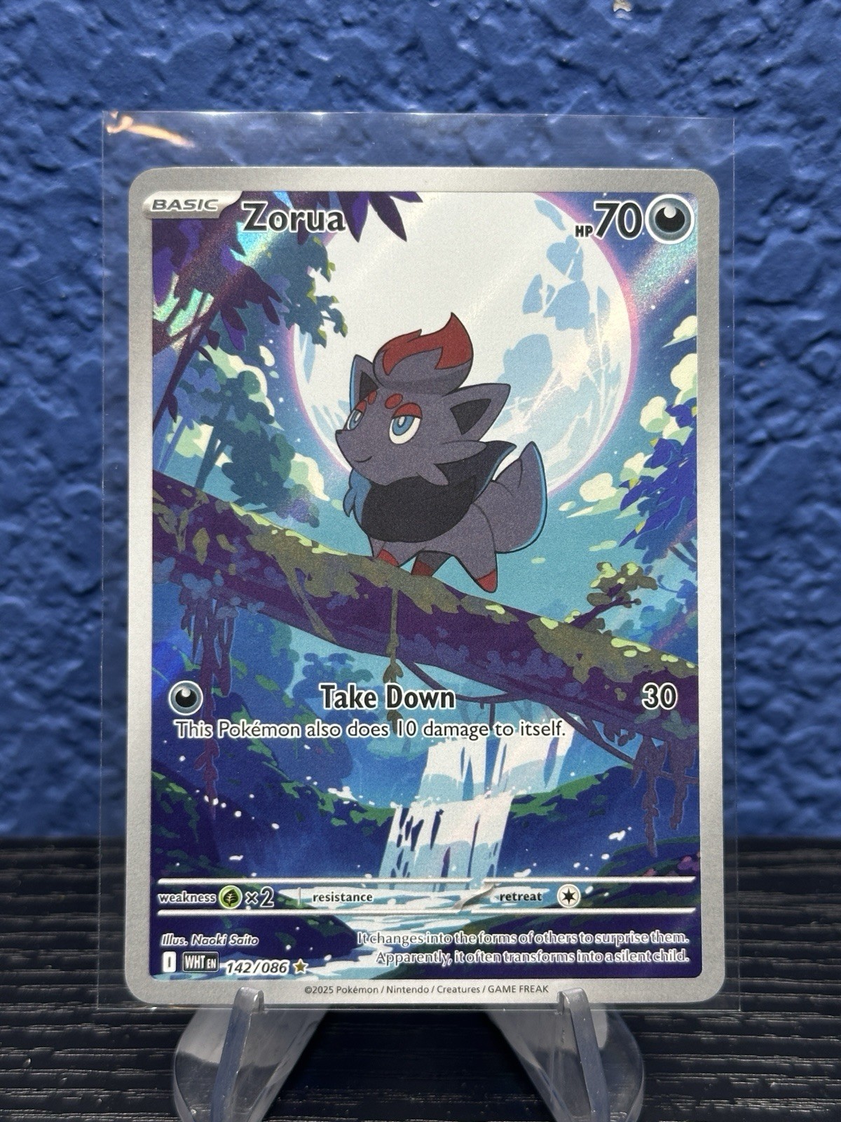 Zorua 142/086 Sv: White Flare Holo Illustration Rare