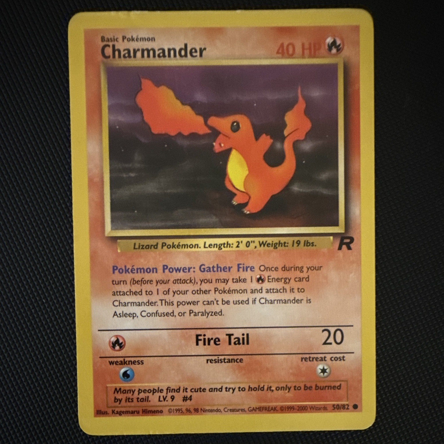 Pokemon TCG Charmander 50/82 Team Rocket Unlimited Common Regular 40 HP 1999