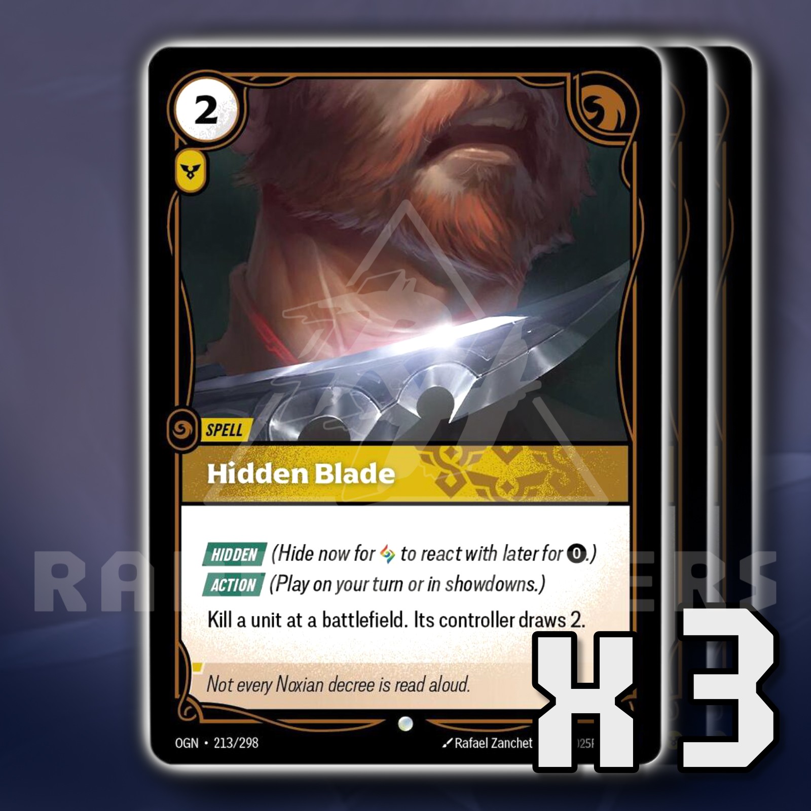 Hidden Blade 213/298 x3 Common Origins RIFTBOUND