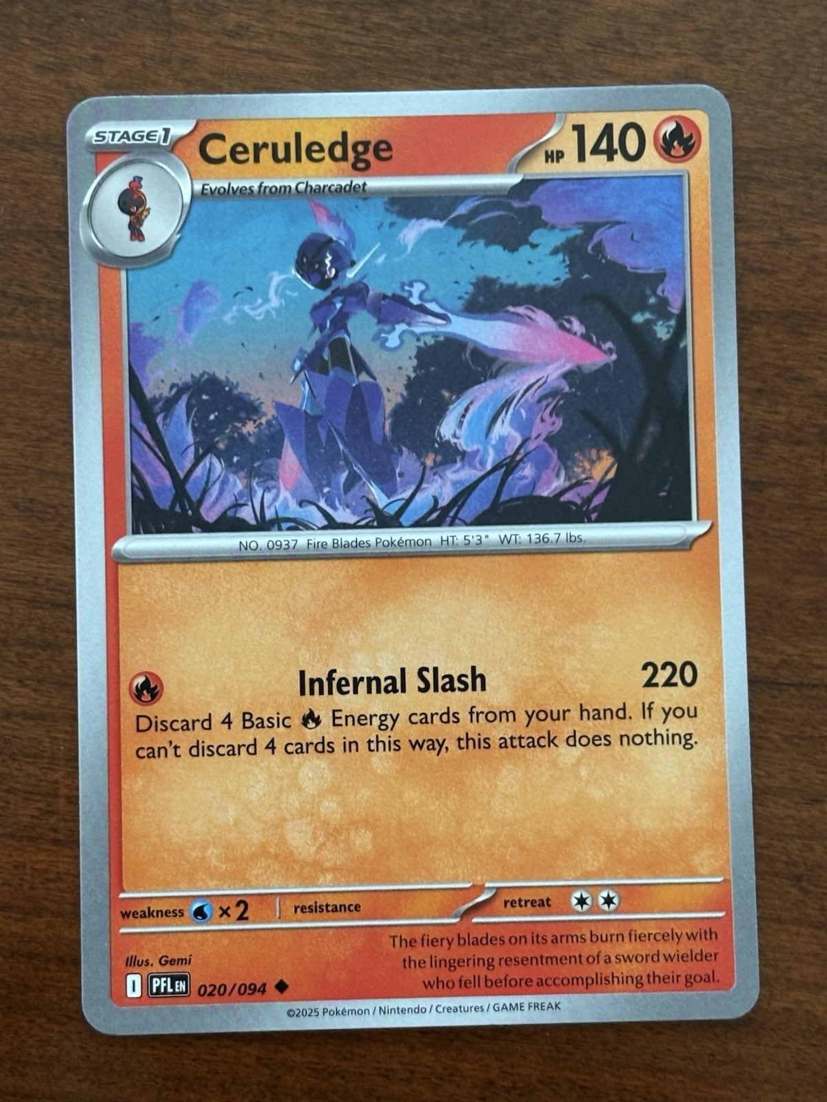 Ceruledge – 020/094 – Uncommon Phantasmal Flames Pokemon Card