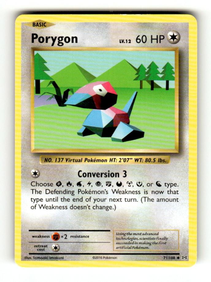 Porygon 71/108 Uncommon Evolutions Pokemon Moderately Played Tomoaki Imakuni