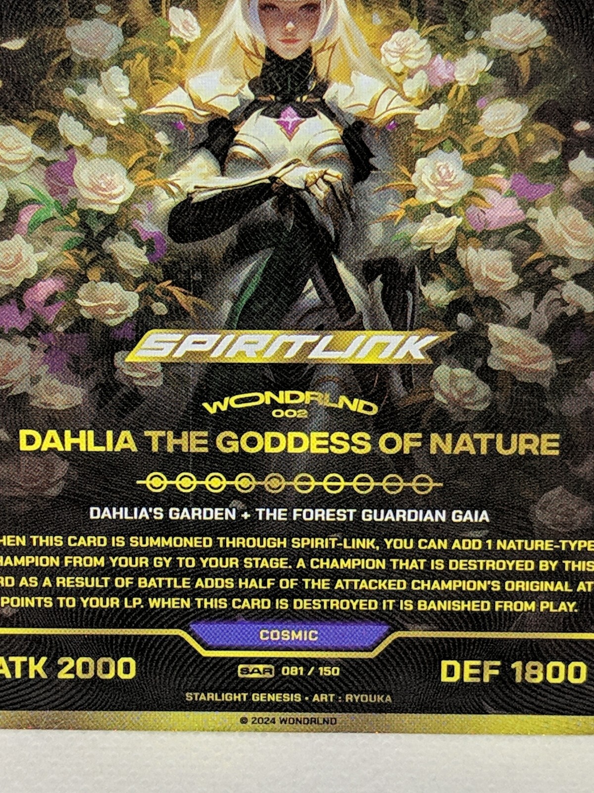 Wondrlnd TCG Starlight Genesis Dahlia The Goddess Of Nature SAR 081/150