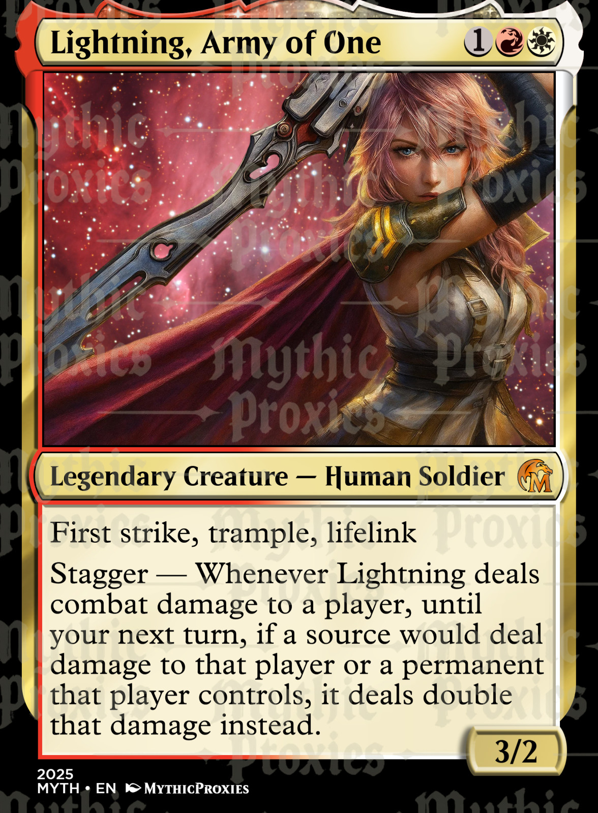 Lightning, Army of One High Quality Altered Art Custom Playtest Card
