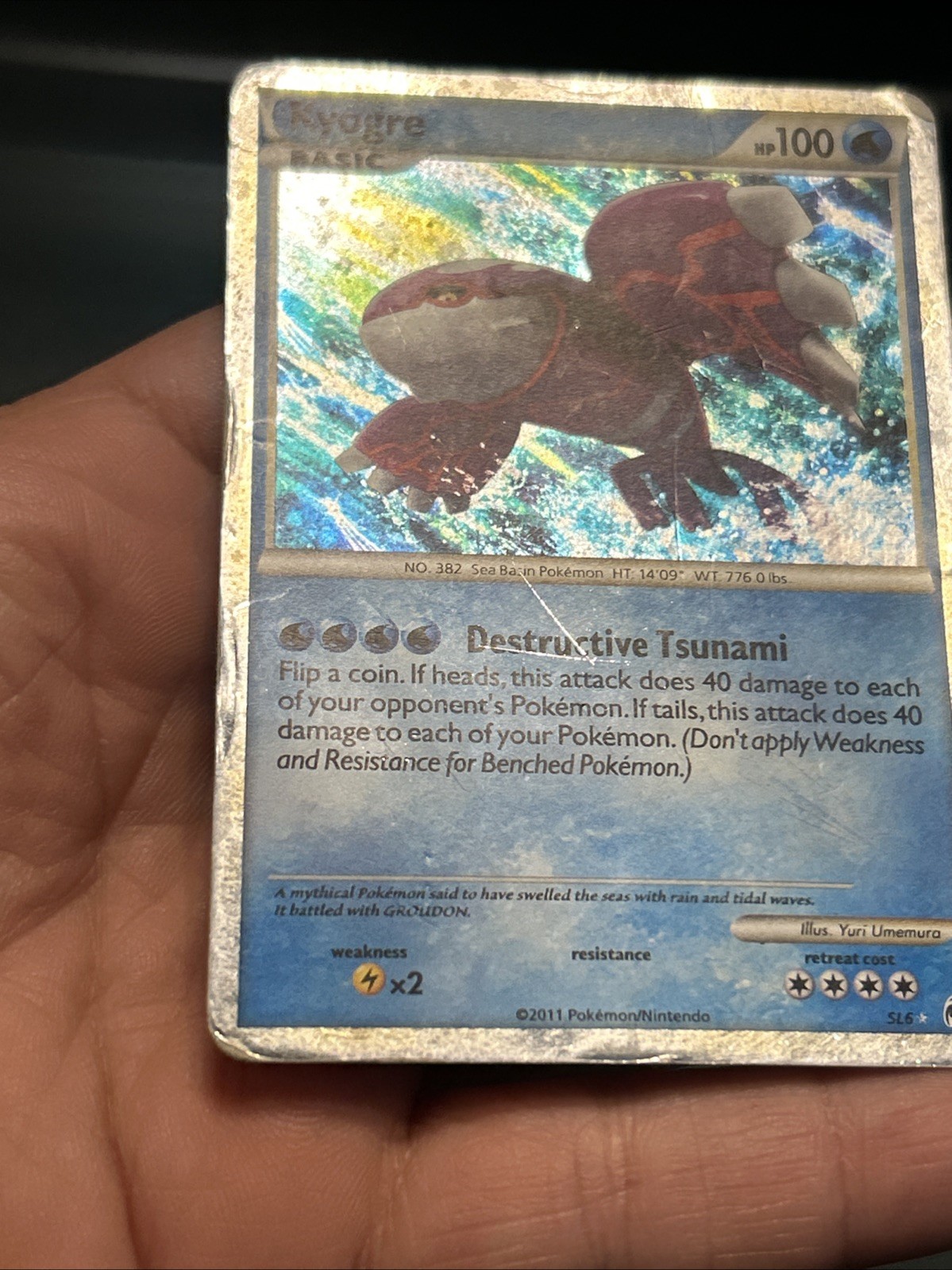 Pokémon TCG Kyogre Call of Legends 2011 SL6- DAMAGED