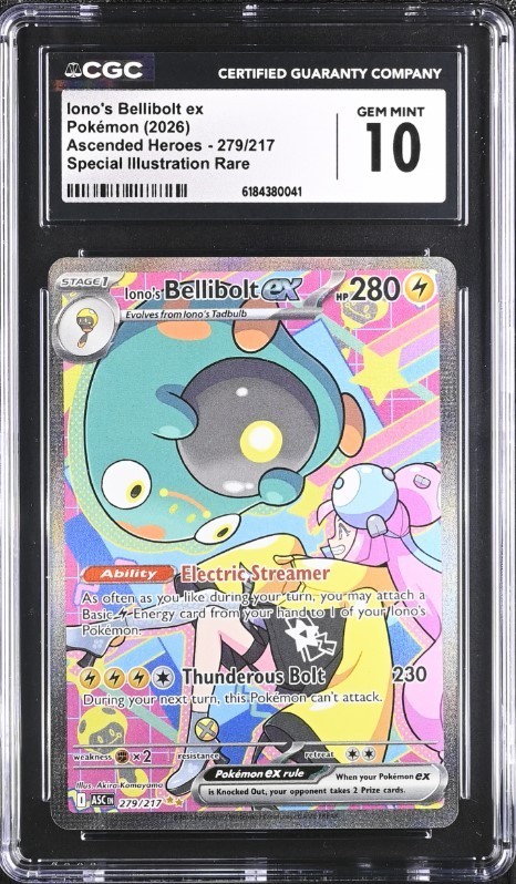 Iono’s Bellibolt ex Pokemon (2026) Ascended Heroes – 279/217 SIR CGC Gem Mint 10